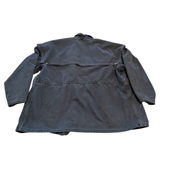 Vintage Carhartt Western Navy Duster Barn Jacket Worsterlon Duck Coat USA XL - Picture 2 of 11